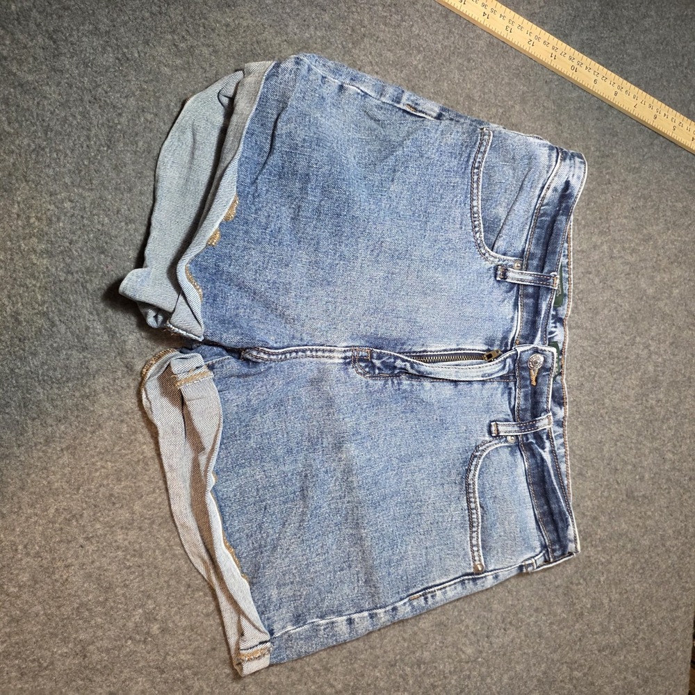 medium wash, highest-rise denim shorts by Wild Fable 10/30R B2